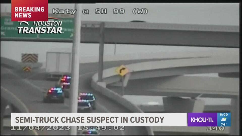 18 Wheeler Driver In Custody After 2 Hour Police Chase In Houston Area