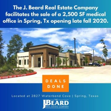 The J. Beard Real Estate Company facilitates the sale of a medical office at 2827 Waterbend Cove