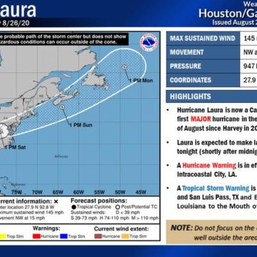 Hurricane Laura now Category 4