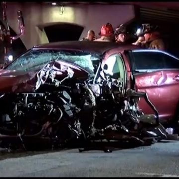 12-year-old in hospital after wrong-way crash on the North Freeway