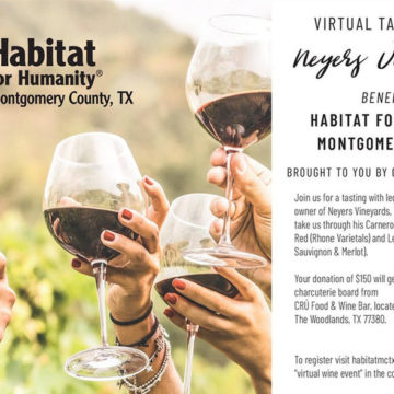 Virtual Wine Tasting Assists with Affordable Housing through Habitat for Humanity