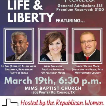 Allen West and Abby Johnson Visit Conroe For A Life & Liberty Conference