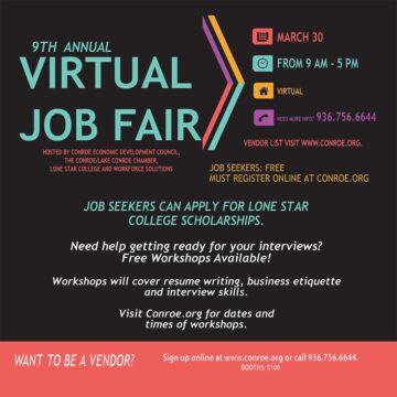 9th Annual Conroe Job Fair Set for March 30 Utilizing Virtual Platform