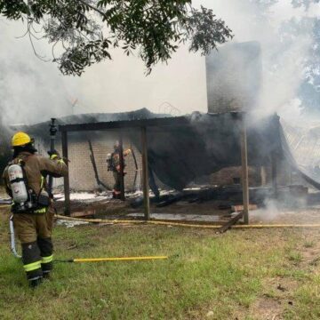 FIREFIGHTERS BATTLE HOUSE FIRE WHICH WAS INTENTIONALLY SET