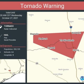 BREAKING: Woodlands Area Under Tornado Warning