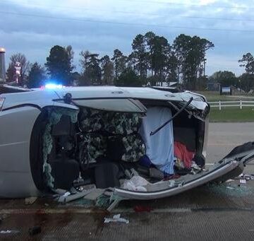 Nissan driver dies in Texas 105 rollover crash