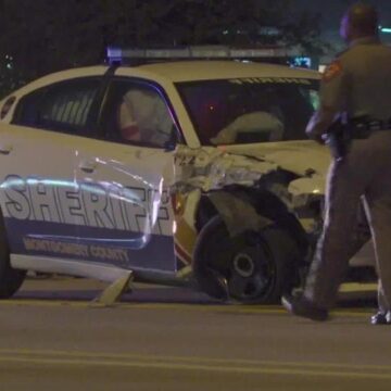 Patrol vehicles from multiple counties damaged during chase with stolen car