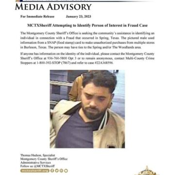 MCTXSheriff Attempting to Identify Person of Interest in Fraud C